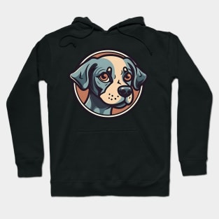 Cartoon dog head logo in circle Hoodie